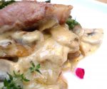 Secreto de cerdo relleno con champiñones y espárragos trigueros Secreto de cerdo relleno de crema de champiñones con espárragos trigueros 6