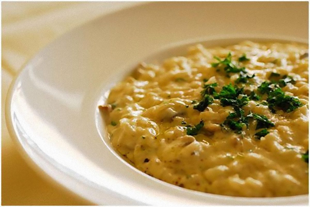 Risotto de setas y queso dulce de montaña