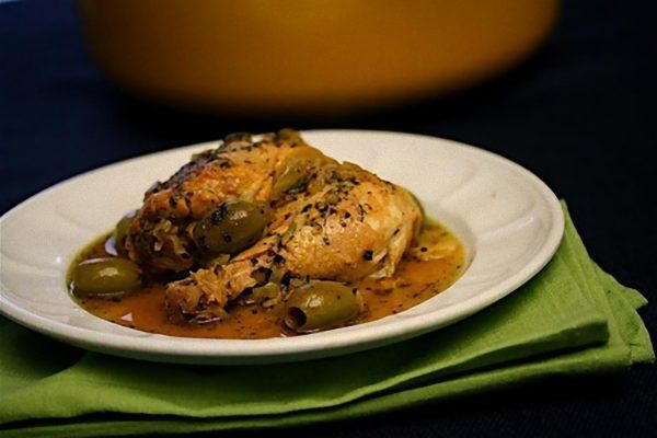 Receta de pollo con aceitunas