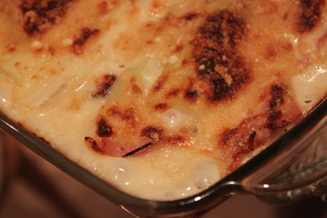 Puerros gratinados