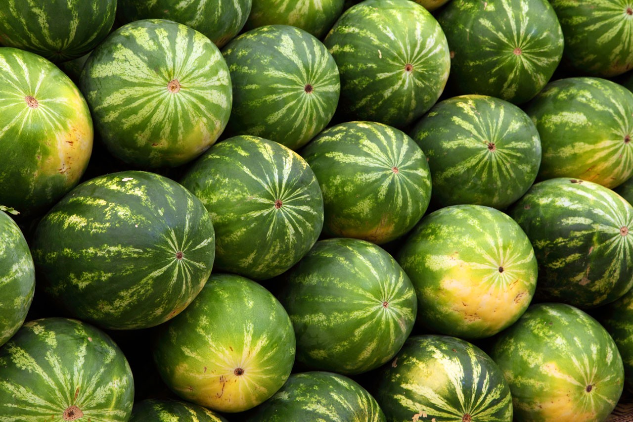 Sandias en el mercado