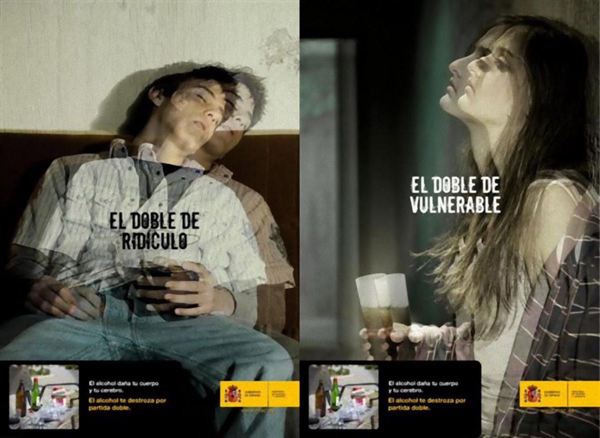 Campañas 2007- Alcohol y menores. El alcohol te destroza por partida doble