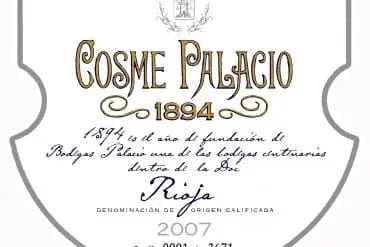 Cosme Palacio etiqueta
