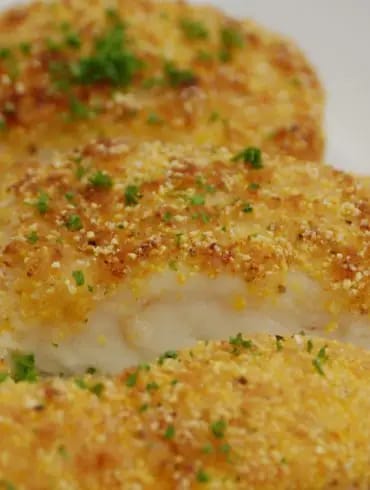 Mero al horno con costra de pan