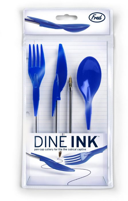 Din-ink, cubiertos y bolígrafo