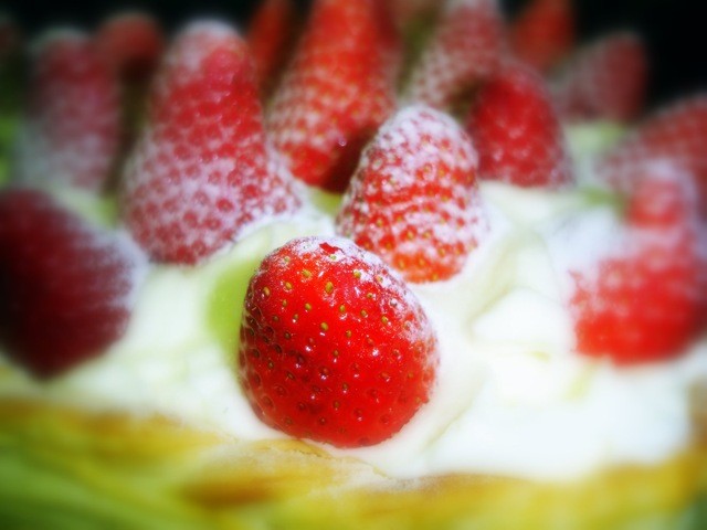 Tarta de fresas con crema de mascarpone