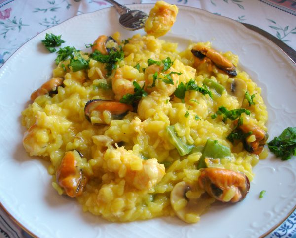 Arroz con cigalas y mejillones