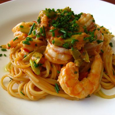 Receta de espaguetis con gambas