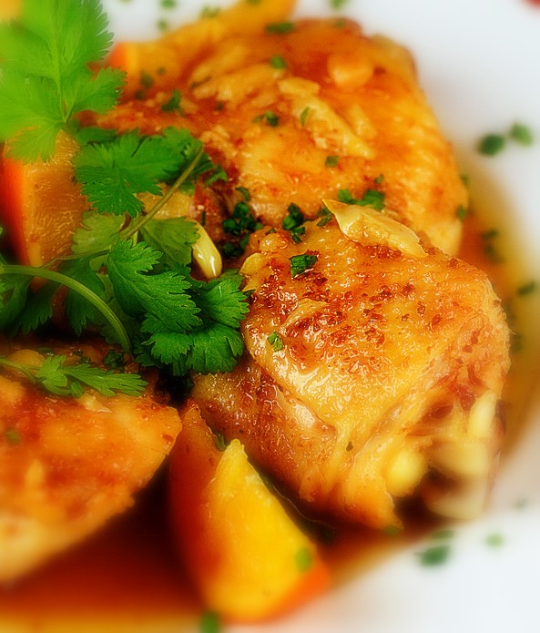 Receta de Pollo a la naranja con aroma al jengibre