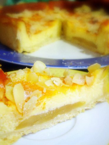 Tarta de frutas con queso de cabra