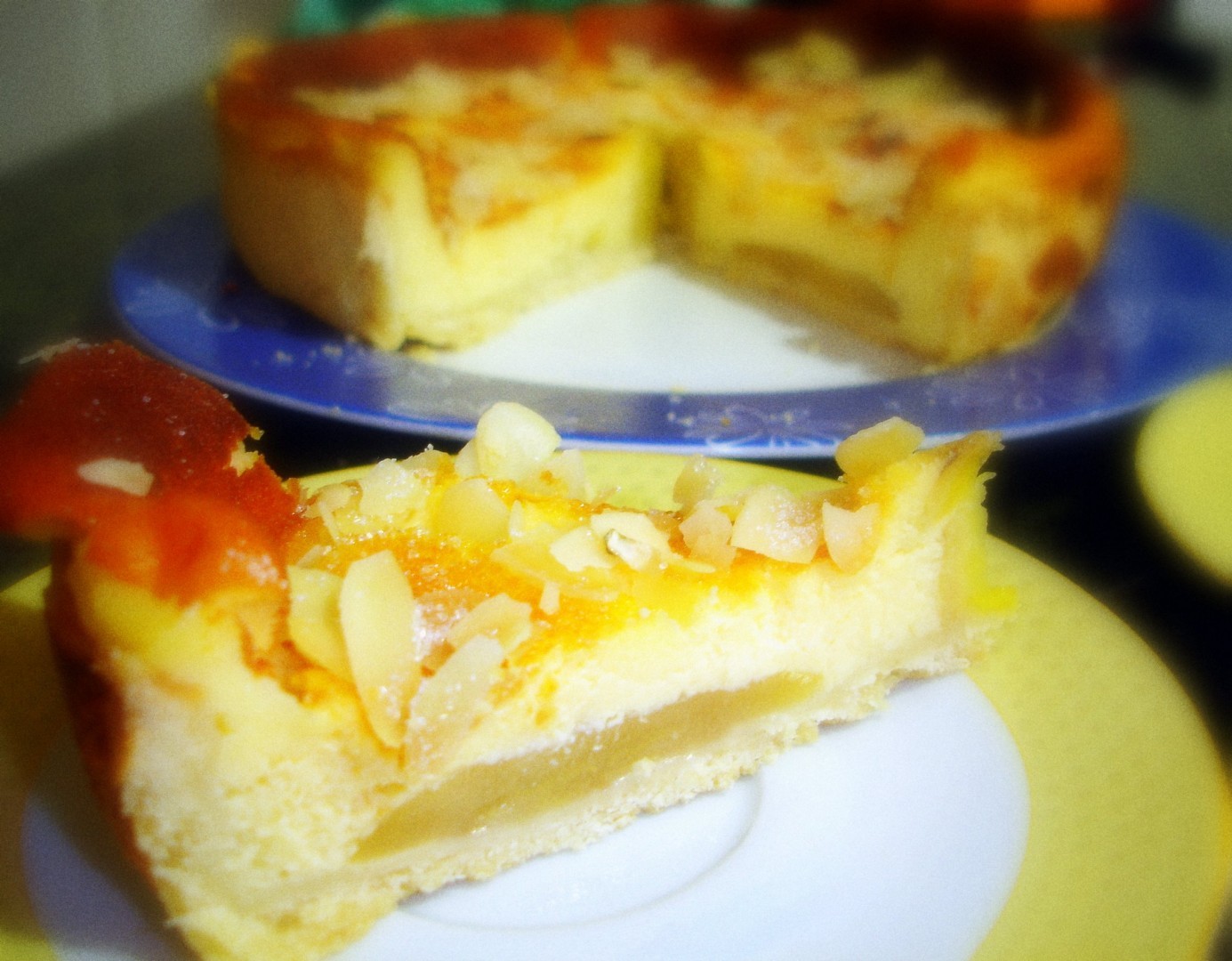 Tarta de frutas con queso de cabra