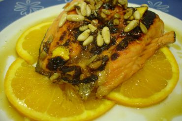 Receta de salmón a la plancha con jarabe de naranja