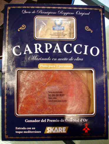 Carpaccio marinado en aceite de oliva Skare