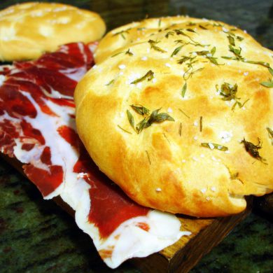 Focaccia con jamón ibérico