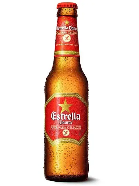Botella Estrella Damm para Celíacos, cerveza sin gluten Botella Estrella Damm para Celíacos, cerveza sin gluten