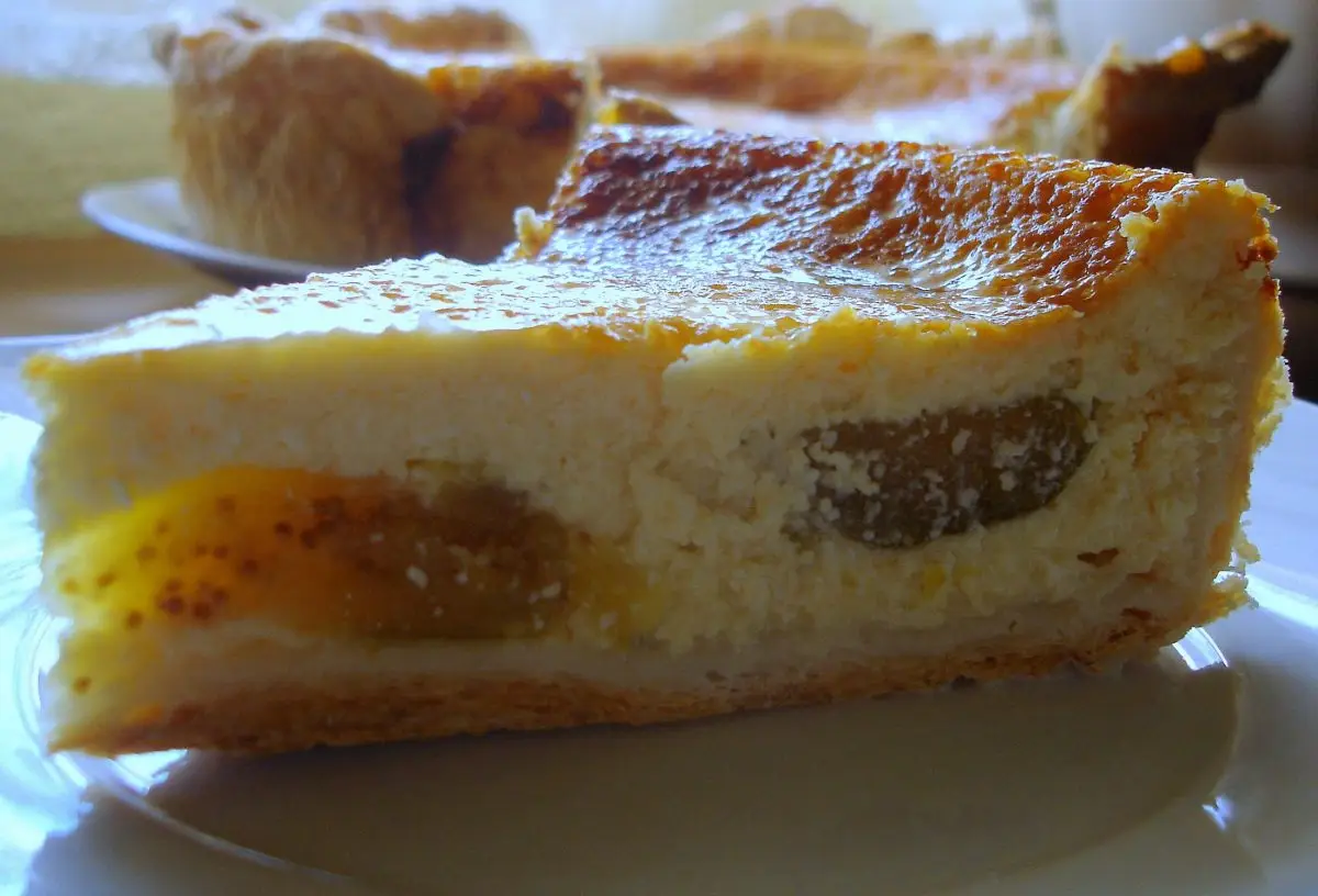 Tarta de requesón y brevas