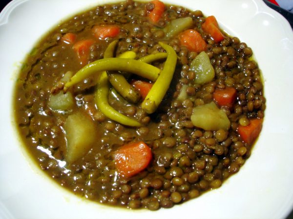 Lentejas con verduras o a la hortelana