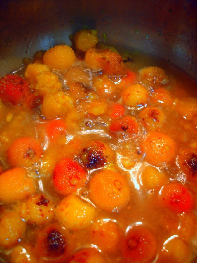 Preparación de la Mermelada o salsa de madroños