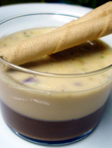 Receta de Crema de chocolate y turrón con pistacho