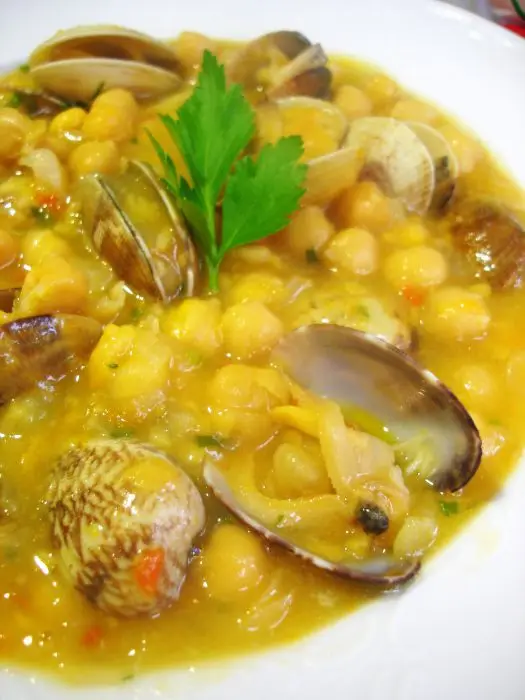 Potaje de garbanzos con almejas 2 Potaje de garbanzos con almejas