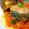 Receta de Melva con fritada de verduras y tomates