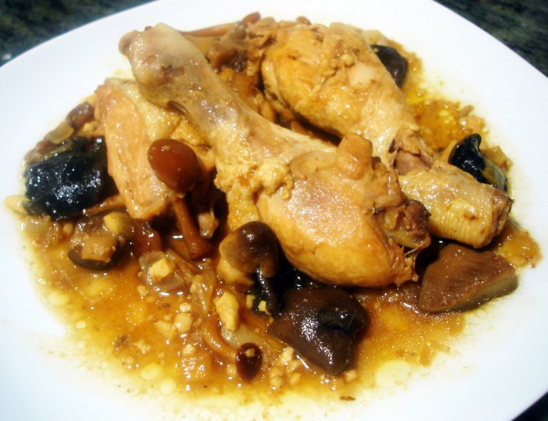guiso de pollo con setas