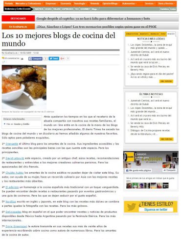 Los 10 mejores blogs de cocina del mundo