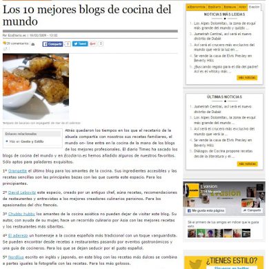 Los 10 mejores blogs de cocina del mundo