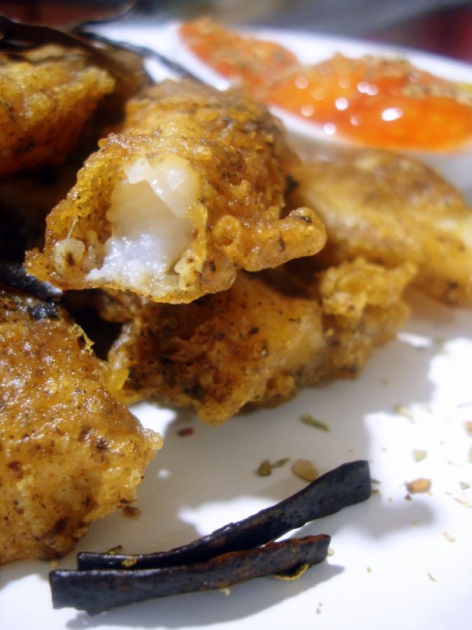 Tempura de Bacalao y espagueti de mar 2