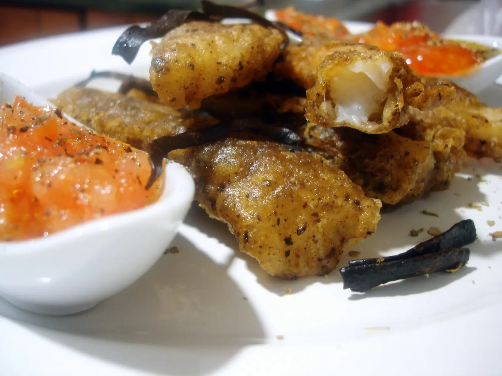 Tempura de Bacalao y espagueti de mar Tempura de Bacalao y espagueti de mar