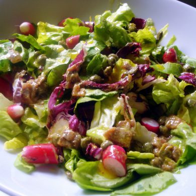 Ensalada de rabanitos con aliño de anchoa