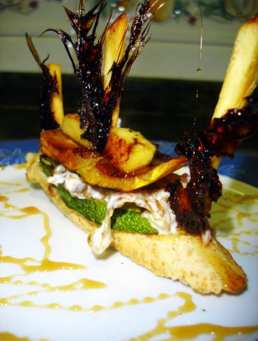 Pincho de cordero con costra de caramelo