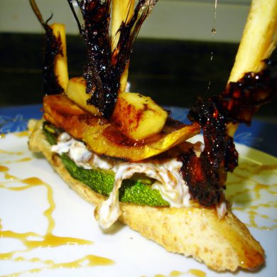 Pincho de cordero con costra de caramelo