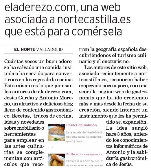 Artículo Norte de Castilla eladerezo.com