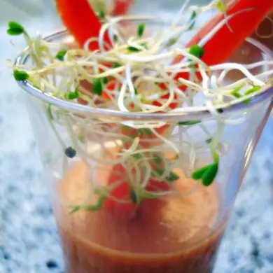 Jugo de tomate y pimiento rojo