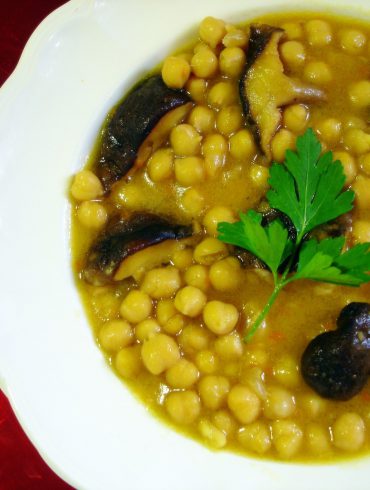 Garbanzos con setas shiitake