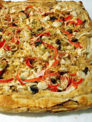 Receta de Pizza de surimi y anchoas con masa de hojaldre