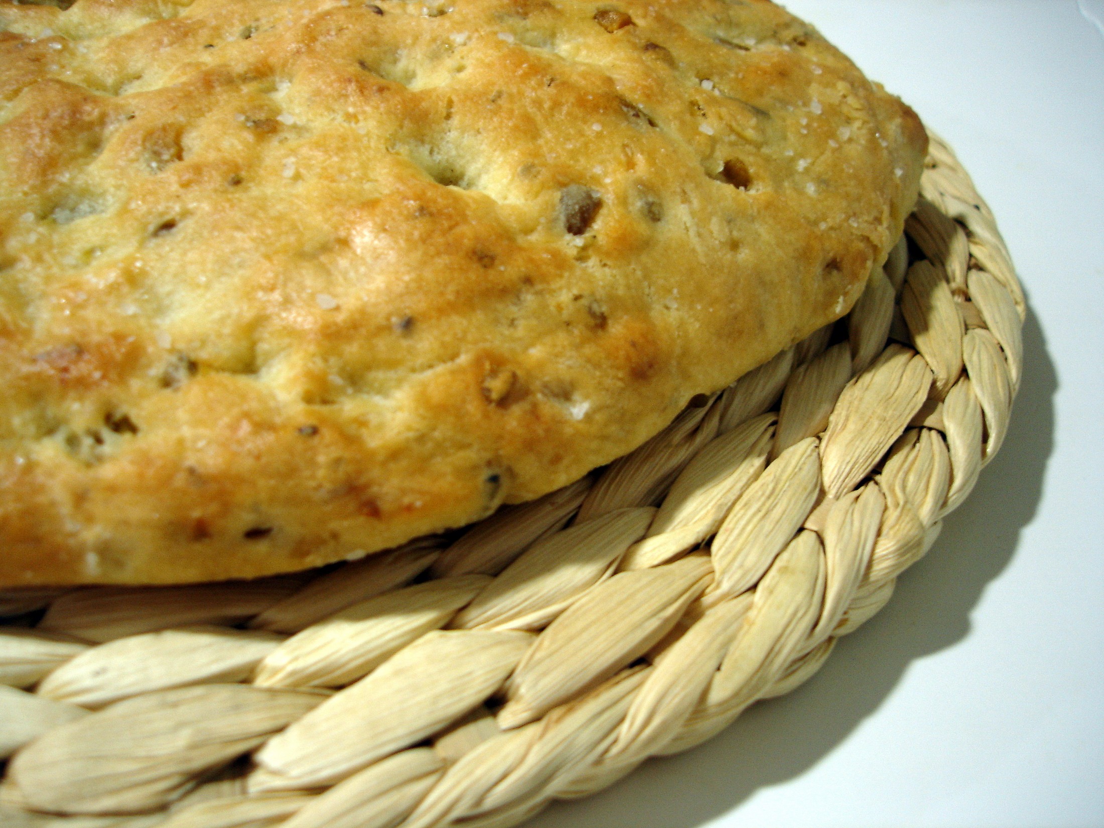 Focaccia con aceitunas