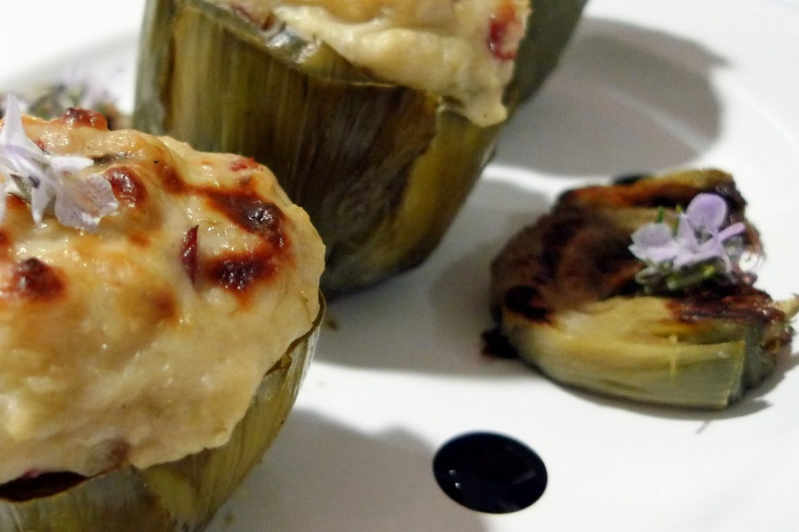 Receta de Alcachofas rellenas de jamón ibérico