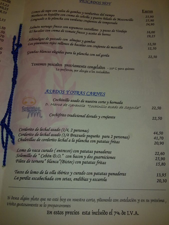 Cochinillo en el restaurante José María, el mejor de Segovia