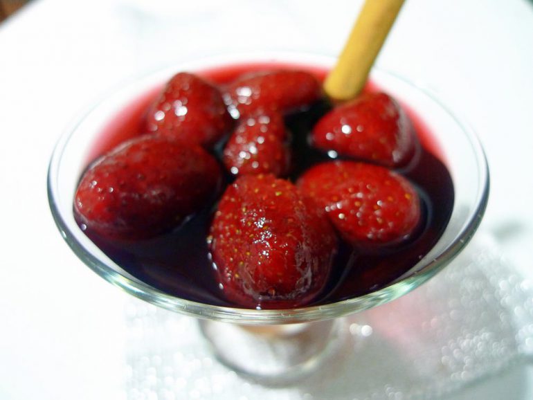 fresas al vino