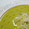 Crema de guisantes con bacalao