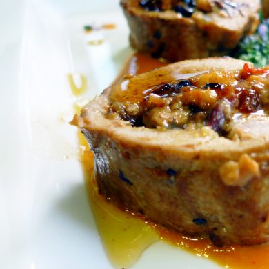 Receta de Solomillo de cerdo relleno de langostinos