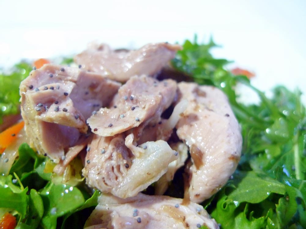 Receta de Ensalada de rucula y pavo estofado