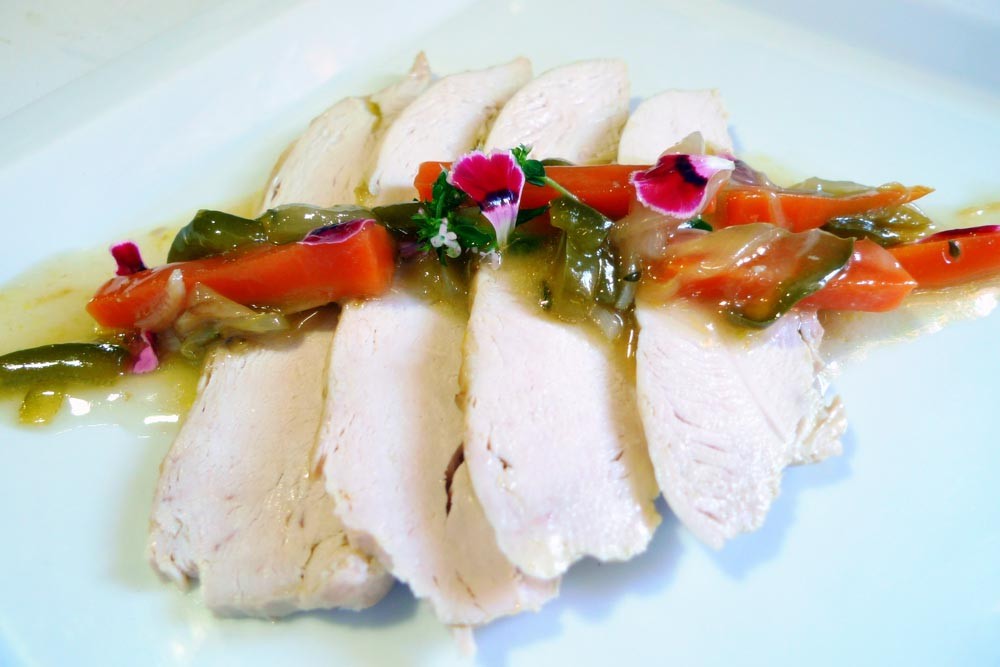 Receta de Pechuga de pollo en escabeche de manzanilla