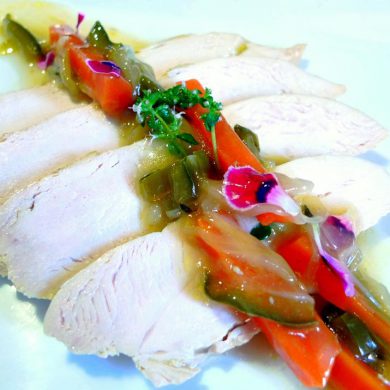 Receta de Pechuga de pollo en escabeche de manzanilla