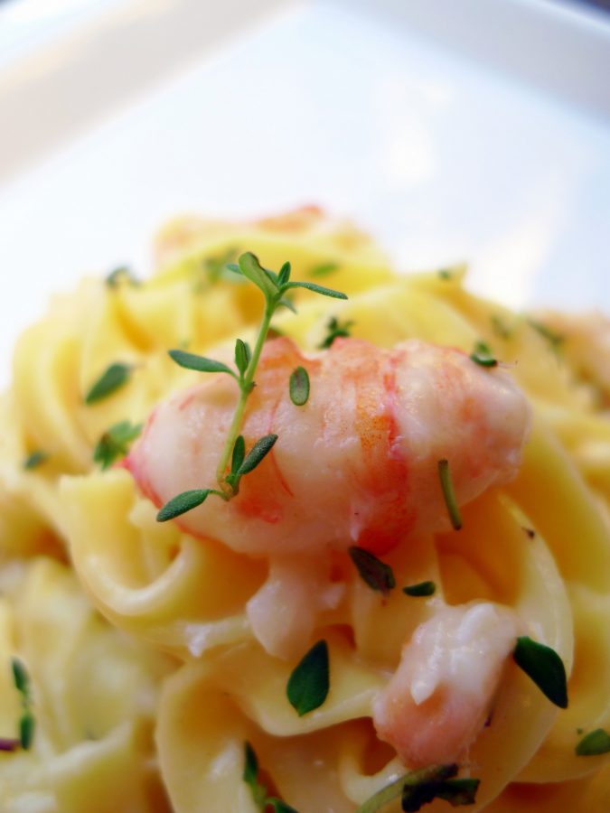 Receta de pasta Tagliatelles con colas de cigalas