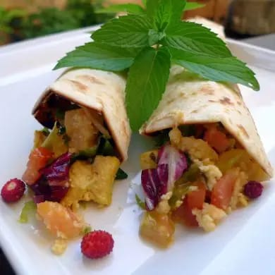 Receta de Tortitas de harina rellenas de pollo y queso
