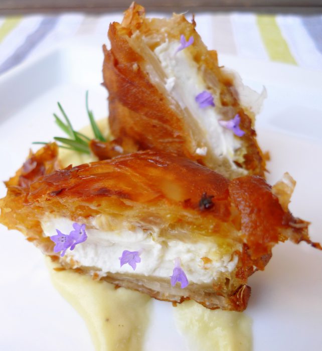 Crujiente De Queso De Cabra Con Mermelada De Naranja