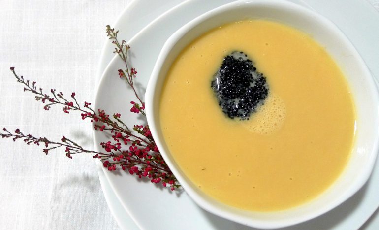 crema de puerros y calabaza